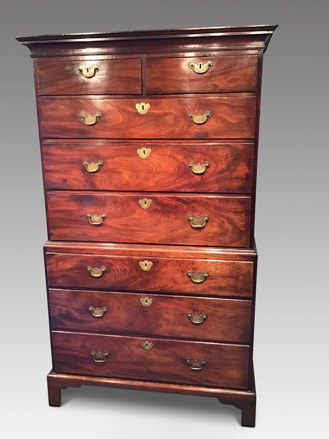 Antique georgian mahogany chest on chest