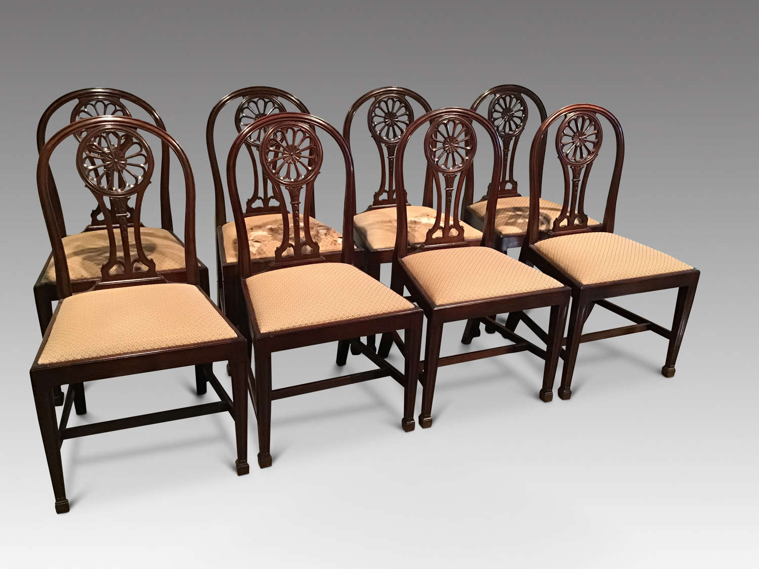 Set of 8 antique mahogany dining chairs
