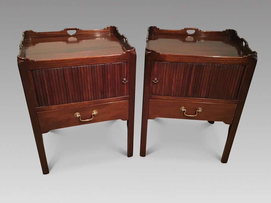 Pair of Georgian style mahogany bedside cabinets
