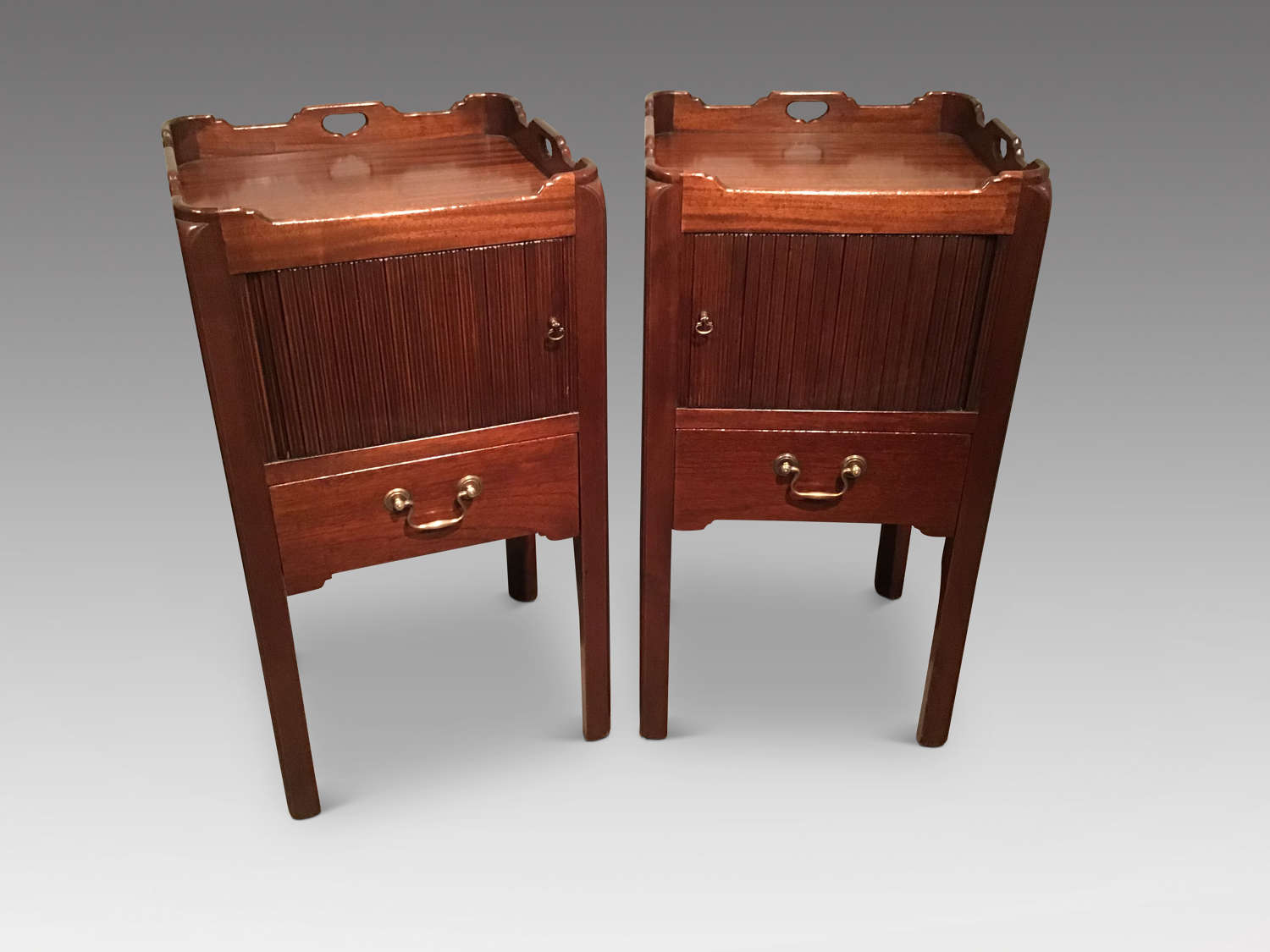 Pair of Georgian design bedside cabinets