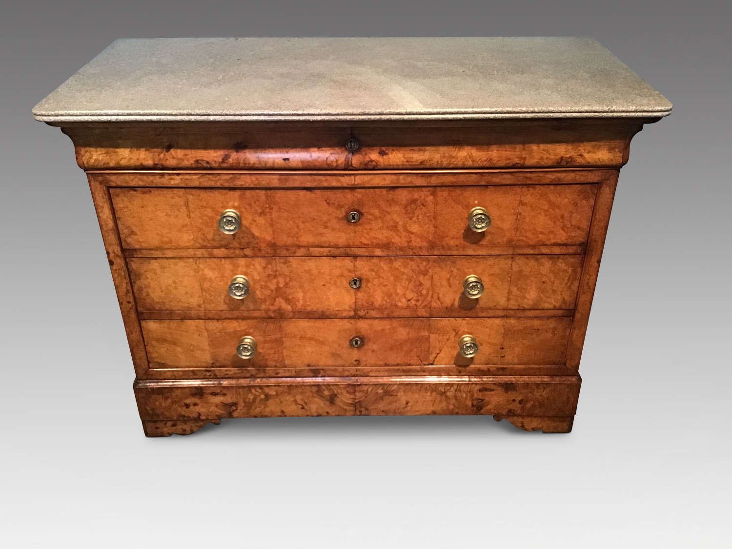 Antique French burr ash commode.