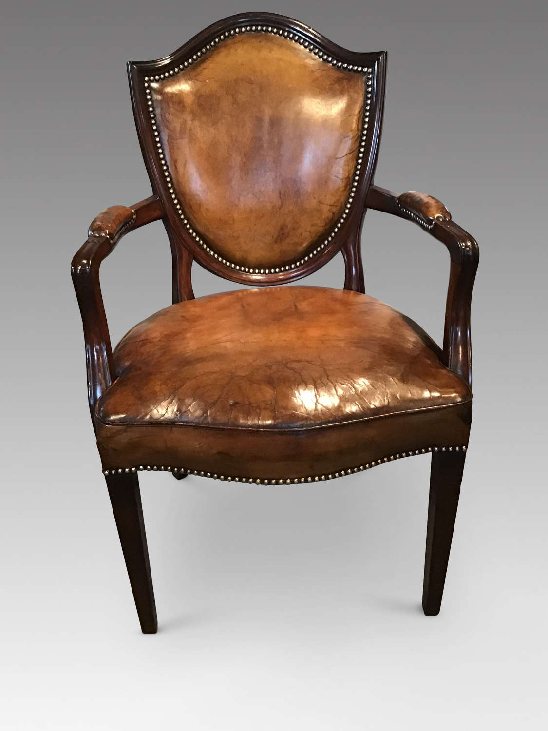 Antique mahogany and leather chair