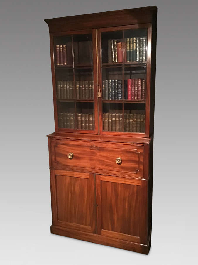 Antique mahogany secretaire bookcase