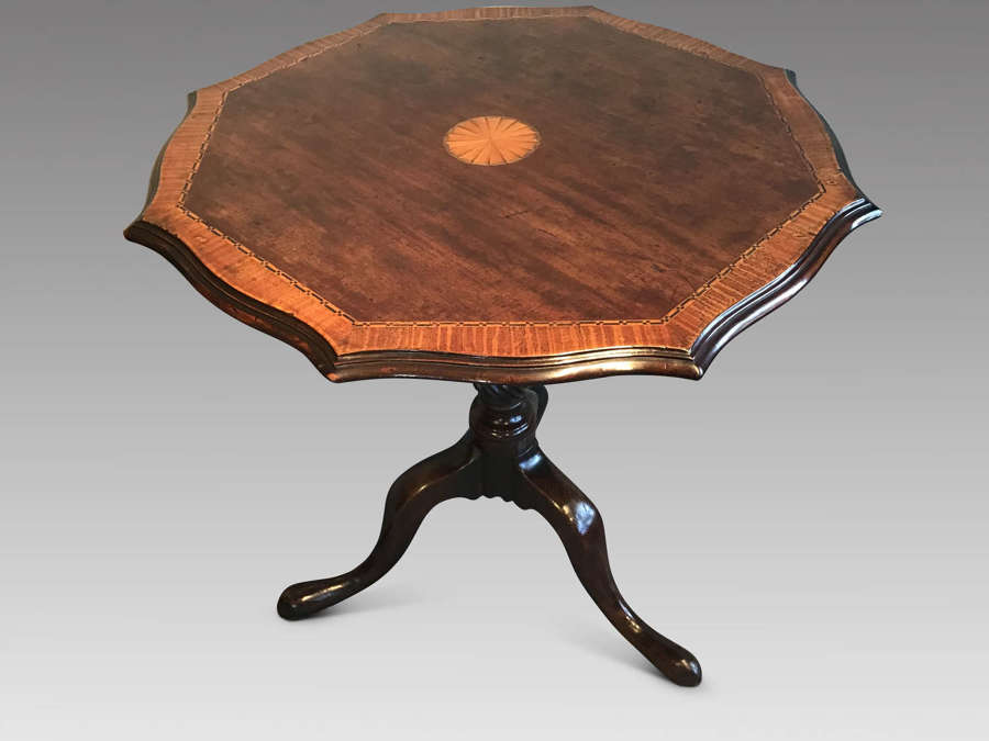 Mahogany and oak tripod table