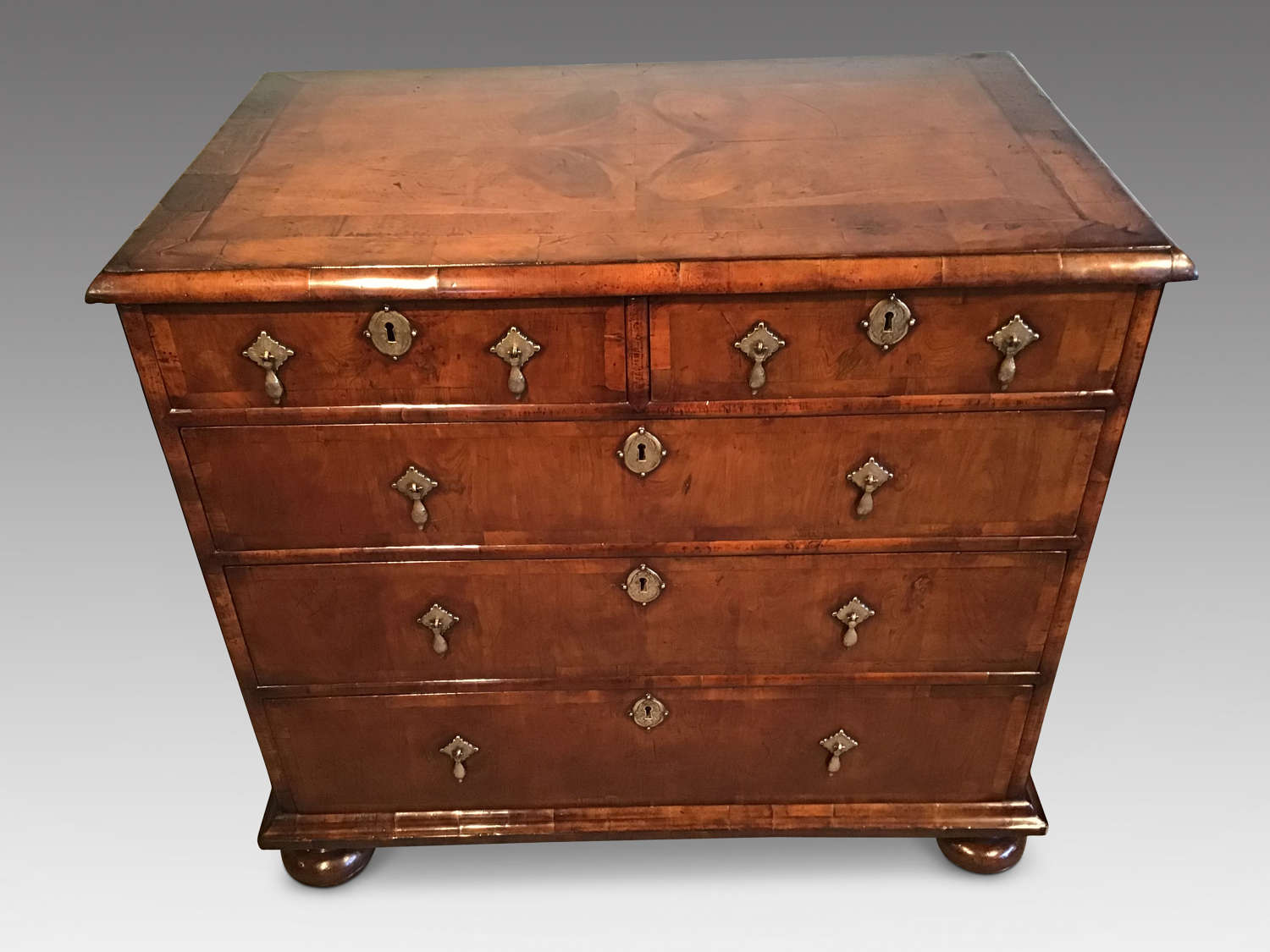 Antique yew wood chest of drawers