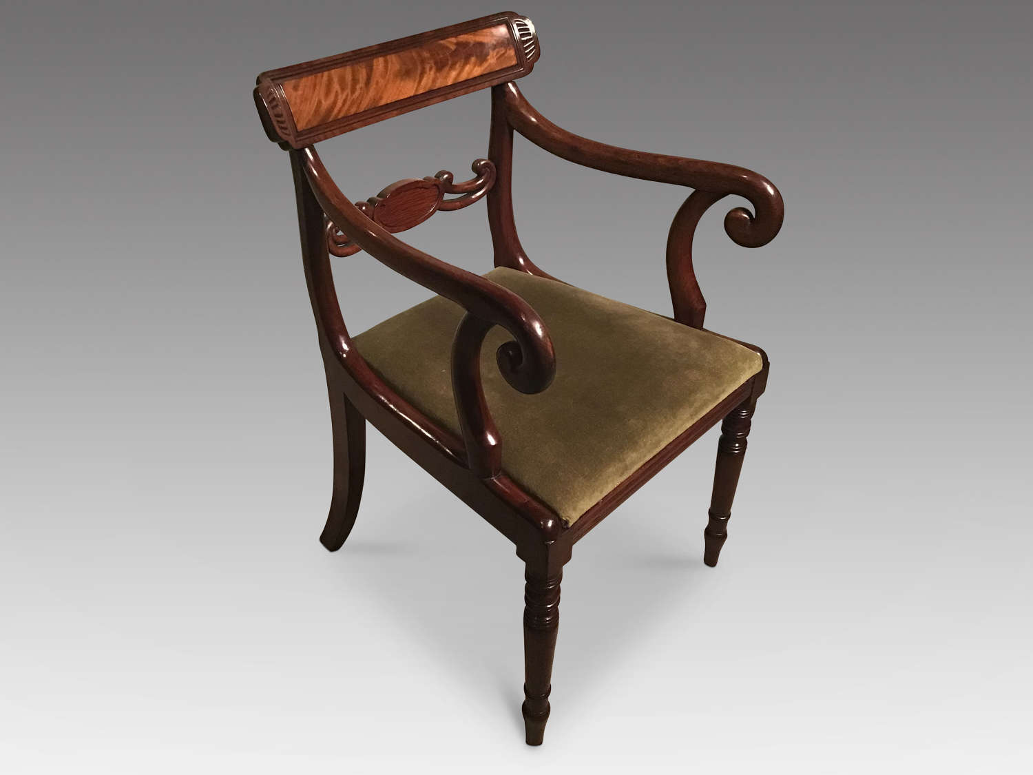 Regency mahogany elbow chair