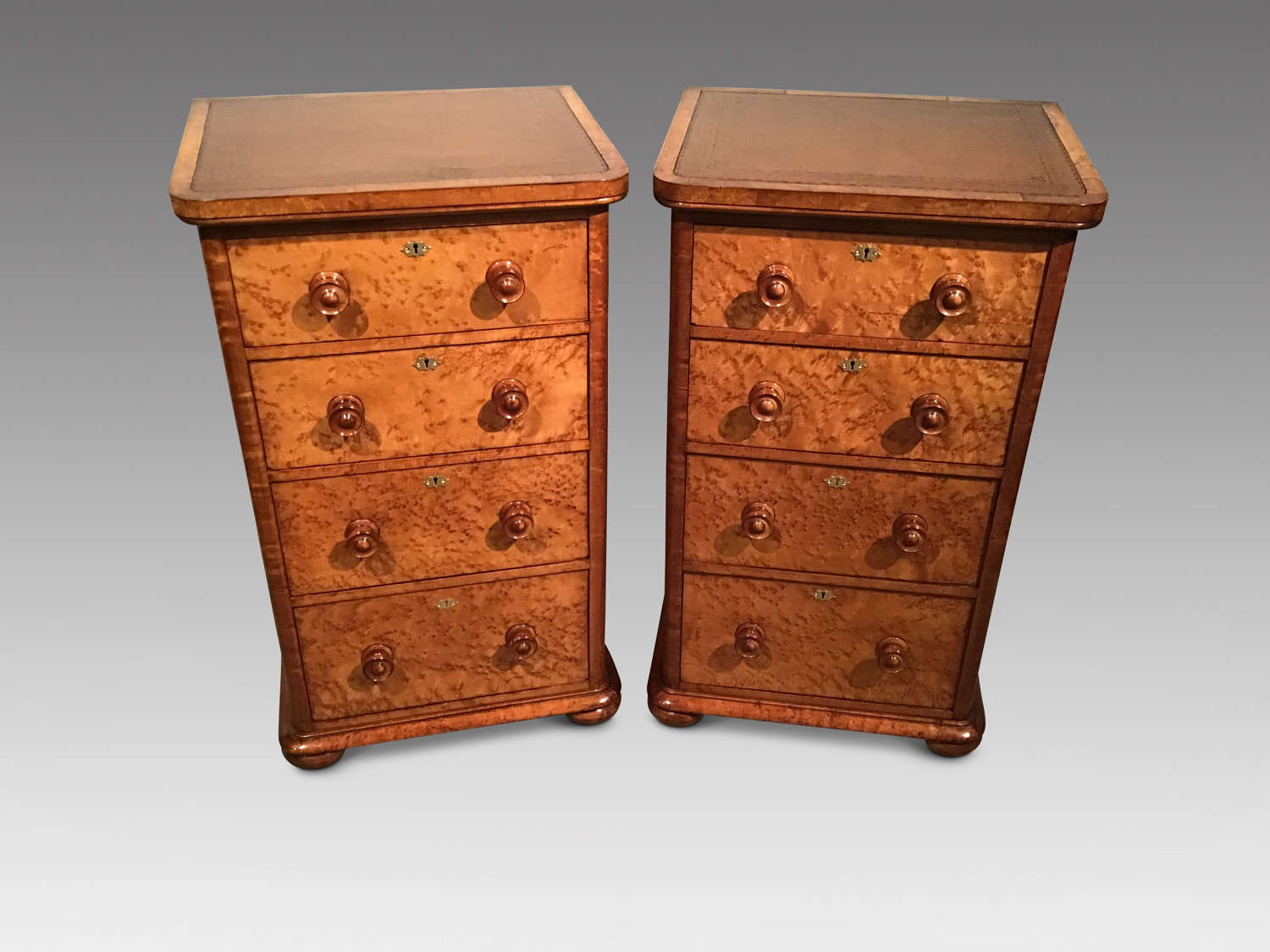 Pair antique bedside chests