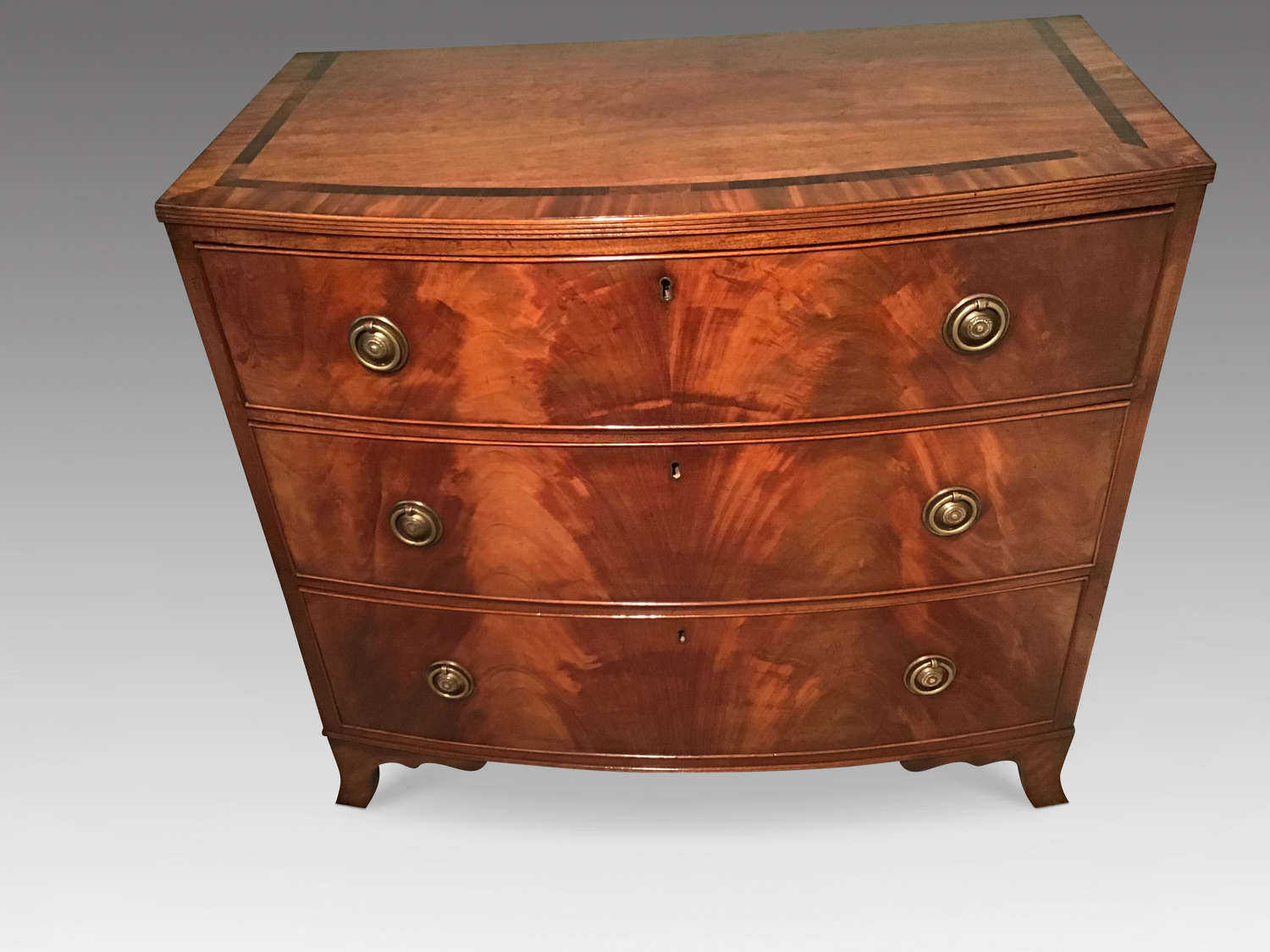 Georgian mahogany bow front chest of drawers