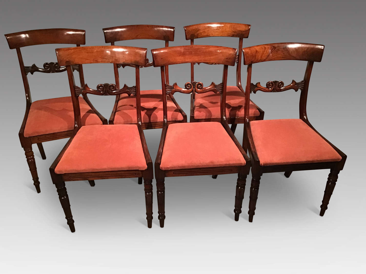 Set of six rosewood chairs
