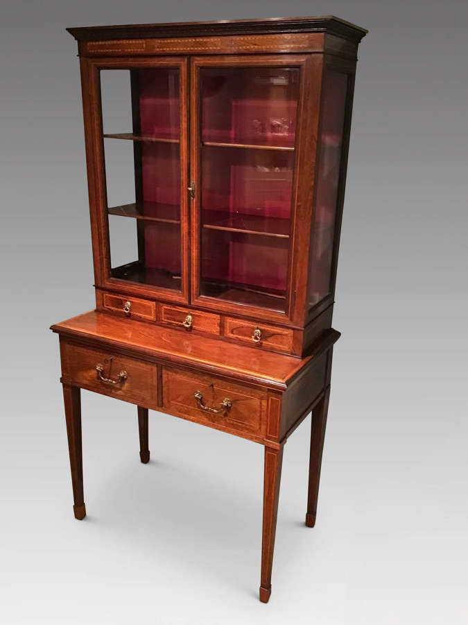 Antique rosewood display cabinet