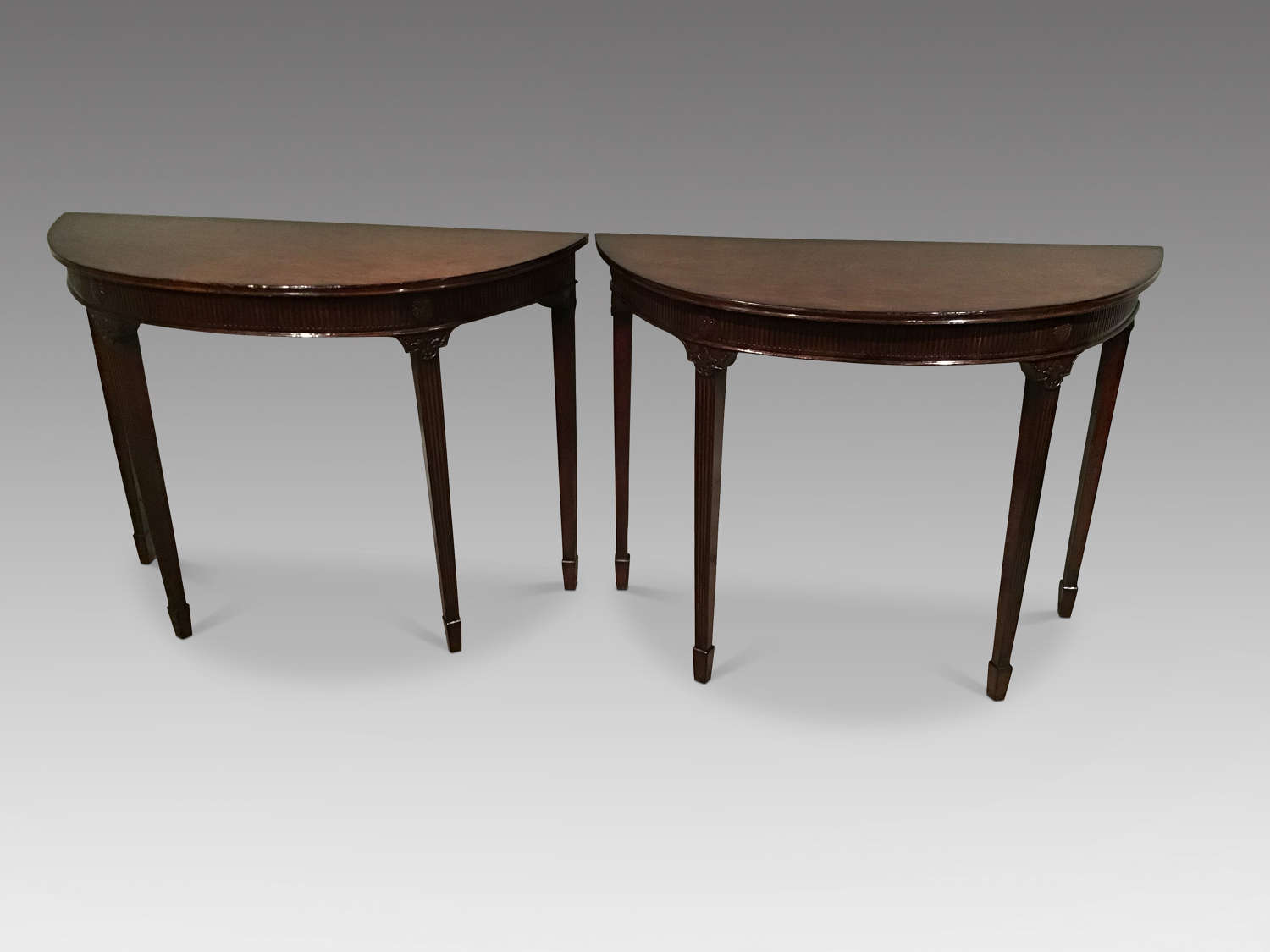 Pair of Georgian mahogany console tables