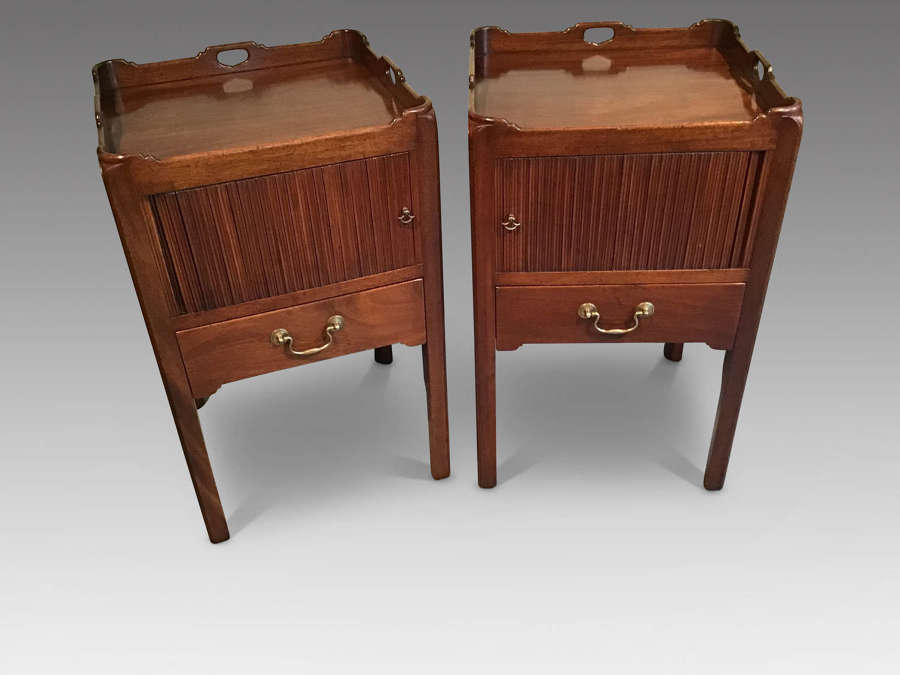 Pair of Georgian style bedside cabinets