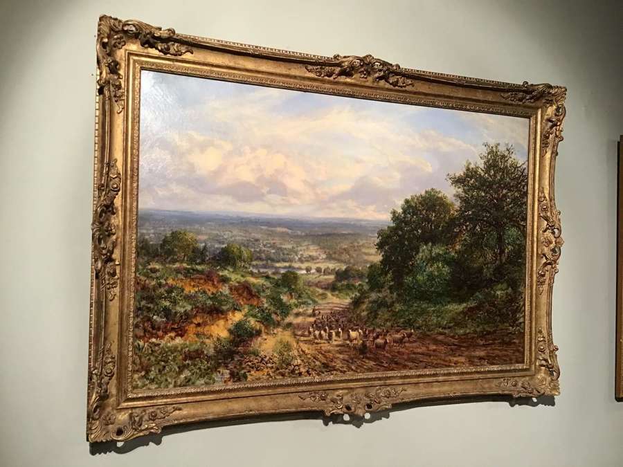 Antique oil painting landscape