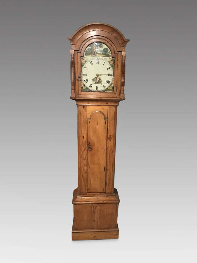 Antique pine longcase clock