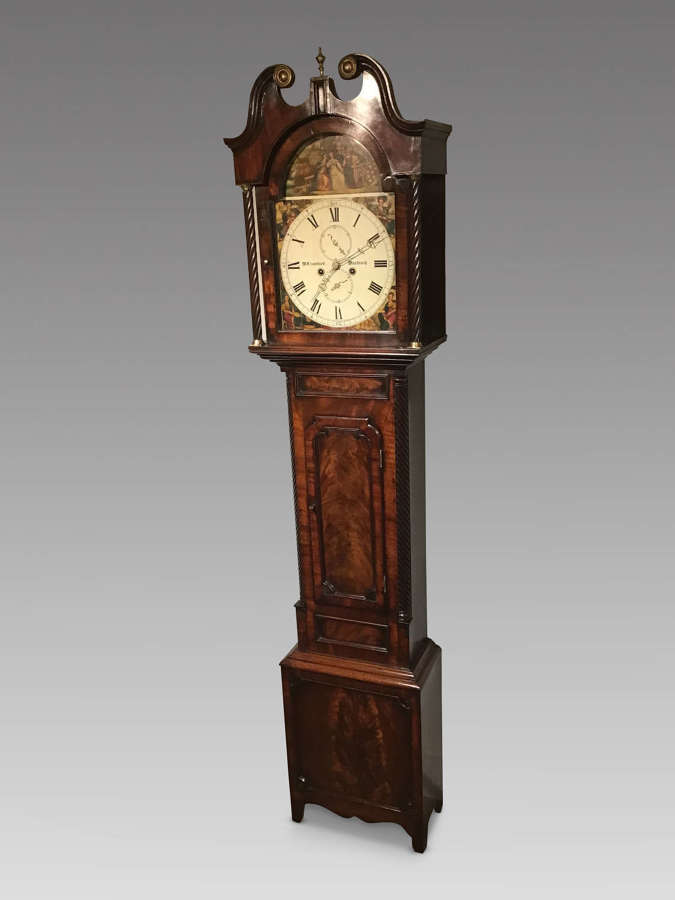 Antique mahogany longcase clock.