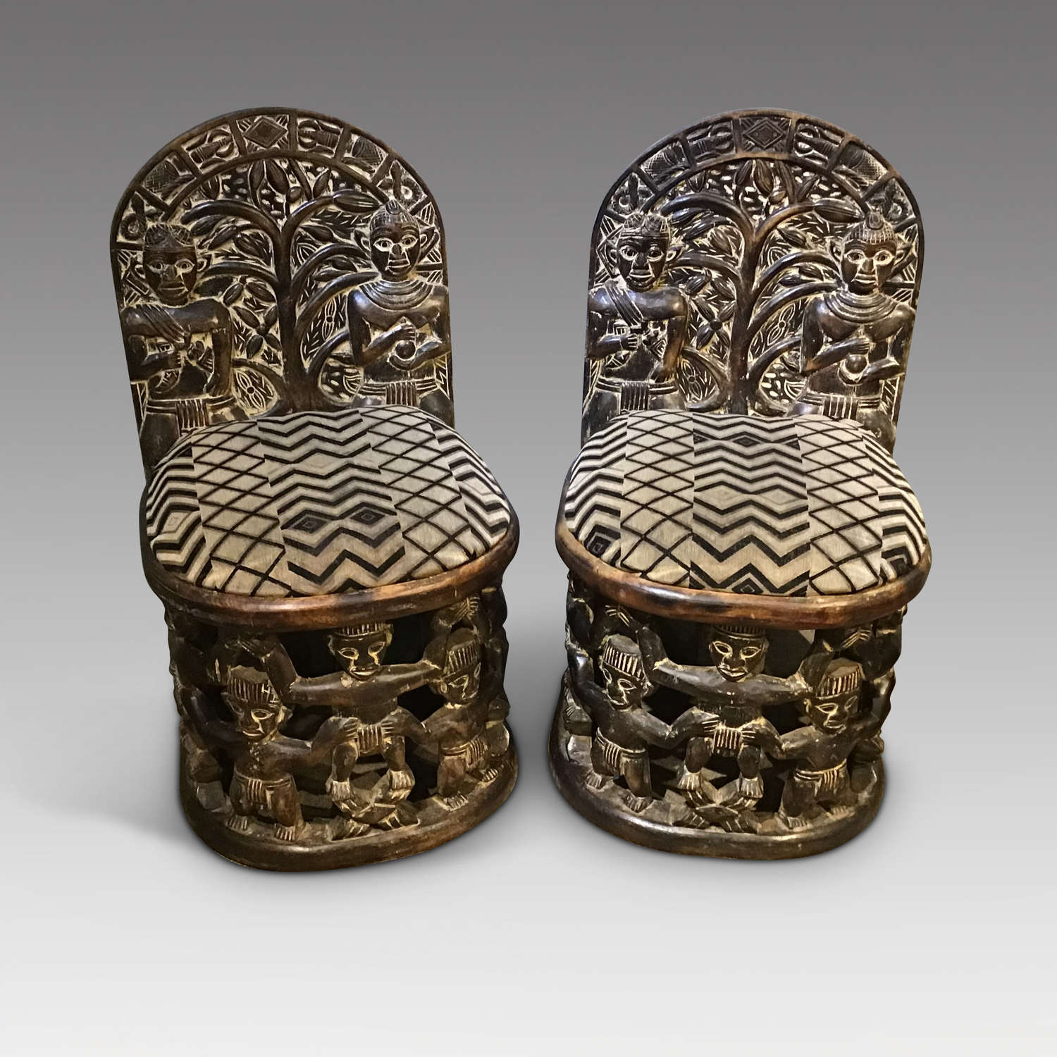 Pair of tribal sidechairs