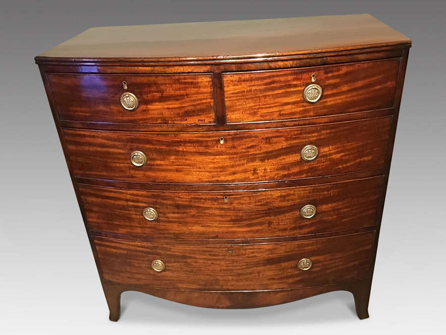 Regency bow front chest of drawers