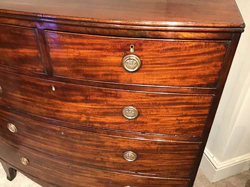Regency bow front chest of drawers