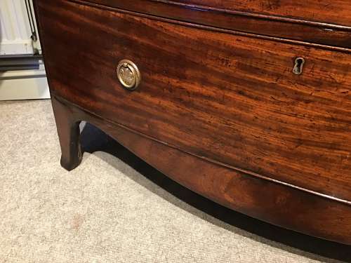Regency bow front chest of drawers