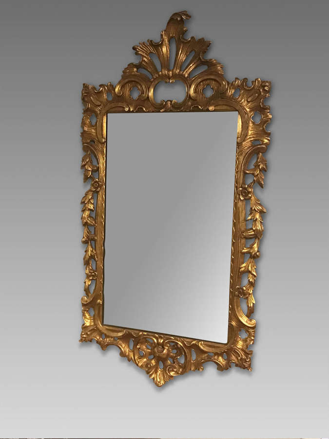Antique carved giltwood mirror