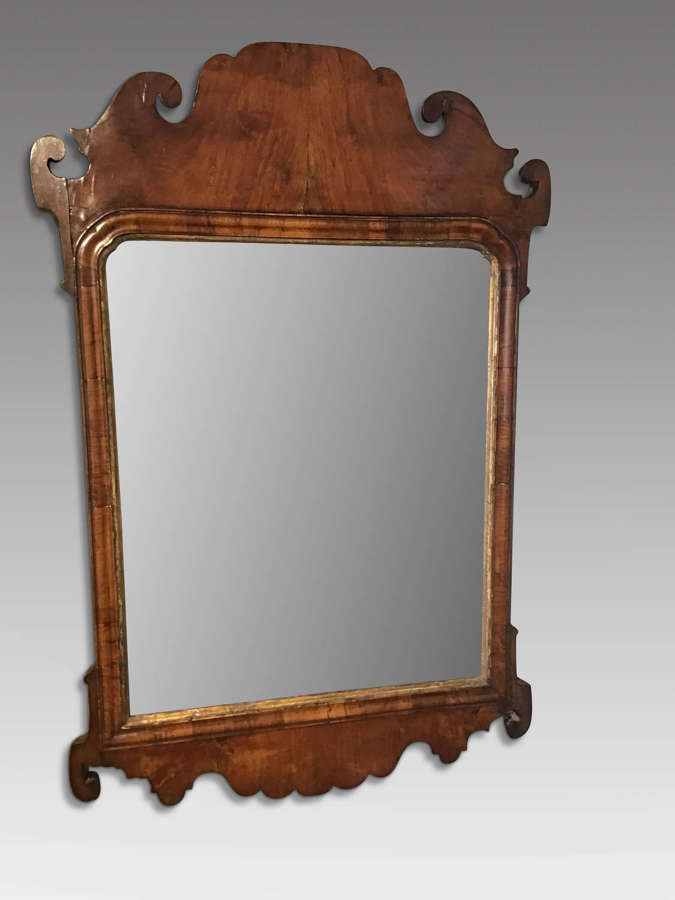 Antique Georgian walnut mirror