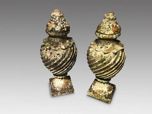 Pair terracotta urns