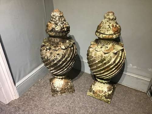 Pair terracotta urns