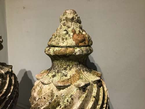 Pair terracotta urns