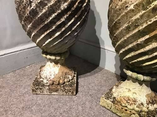 Pair terracotta urns