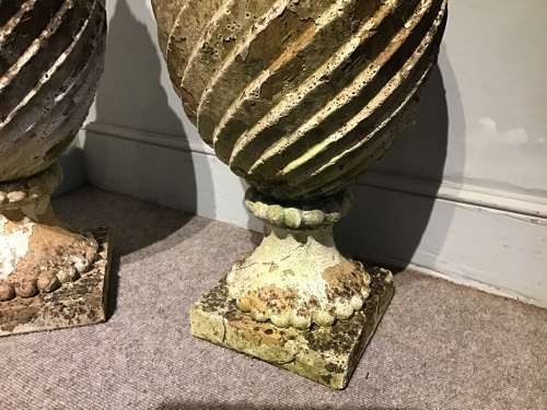 Pair terracotta urns