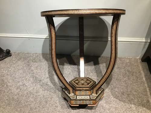 Damascus inlaid occasional table