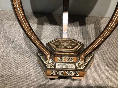 Damascus inlaid occasional table