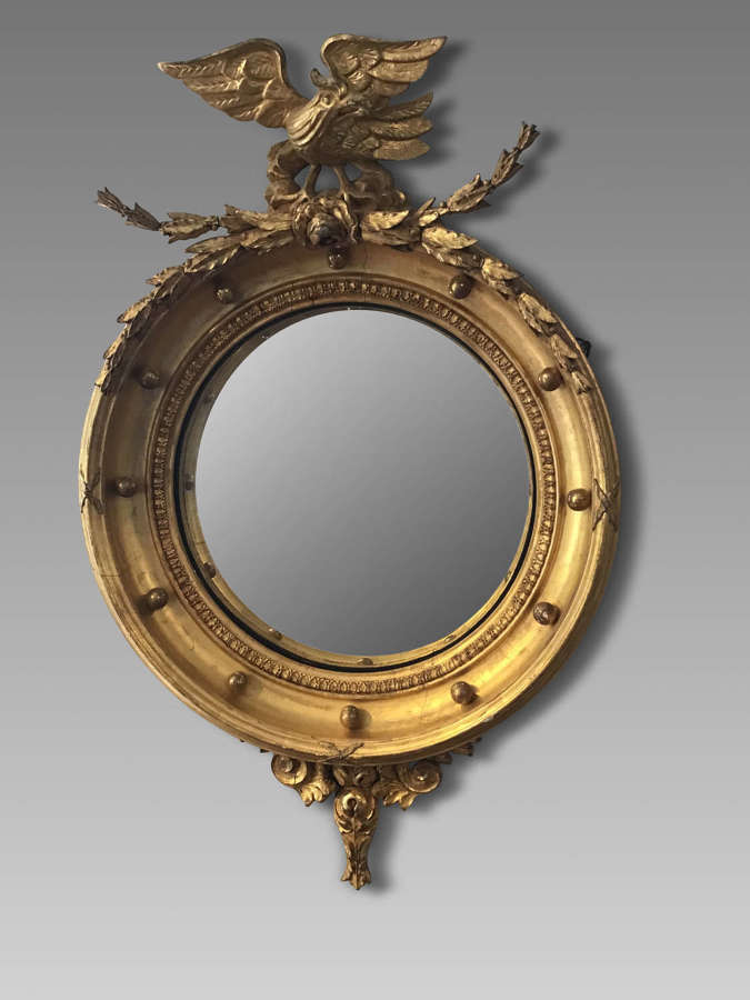 Antique convex mirror