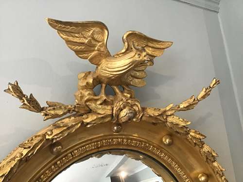 Antique convex mirror