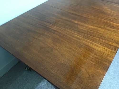 Antique mahogany pedestal dining table