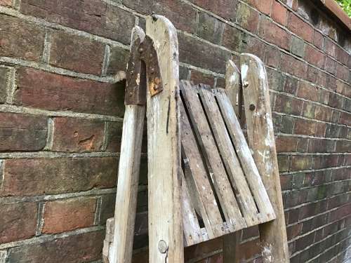 Vintage folding ladder