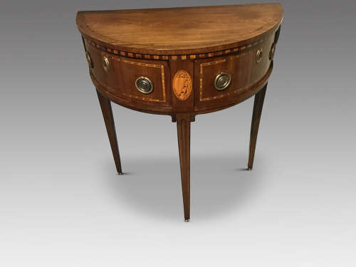 Antique demi-lune sidetable