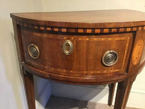 Antique demi-lune sidetable