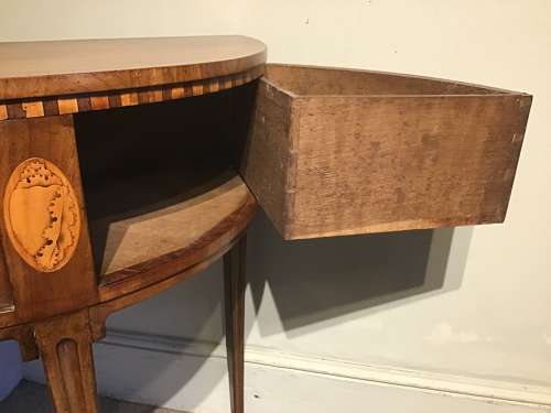 Antique demi-lune sidetable