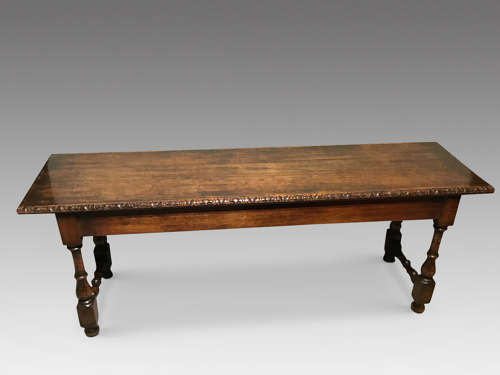 Antique oak hall bench