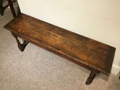 Antique oak hall bench