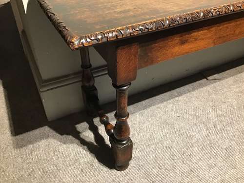 Antique oak hall bench