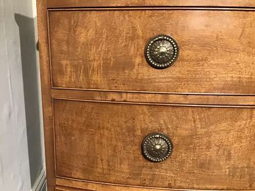 Antique bow front chest of drawers