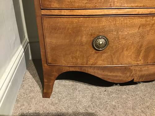 Antique bow front chest of drawers