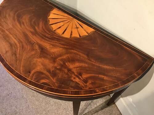 Georgian demi-lune card table