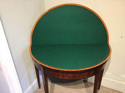 Georgian demi-lune card table