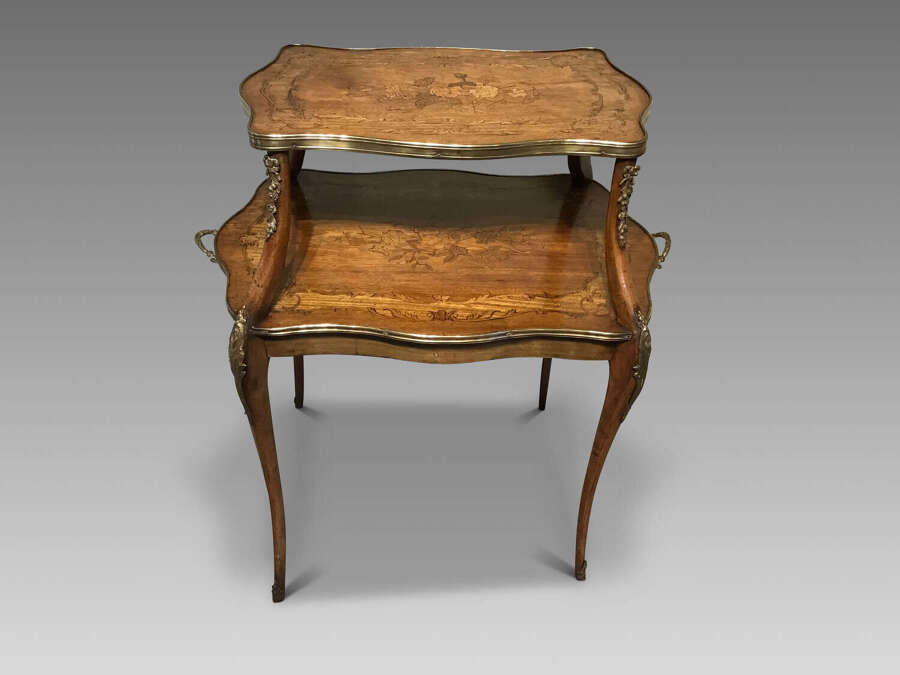 Antique marquetry etagere