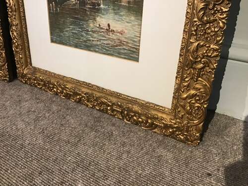 Pair Edwardian watercolours