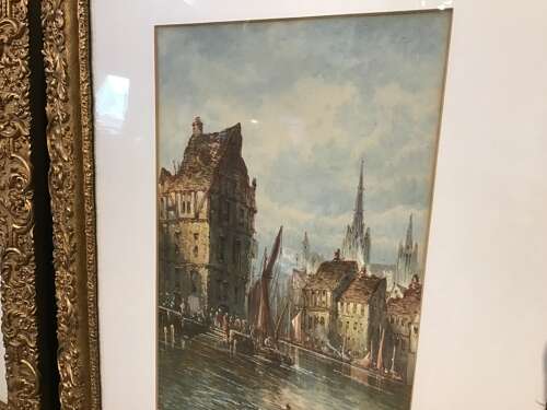 Pair Edwardian watercolours