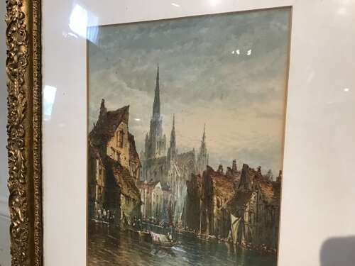 Pair Edwardian watercolours